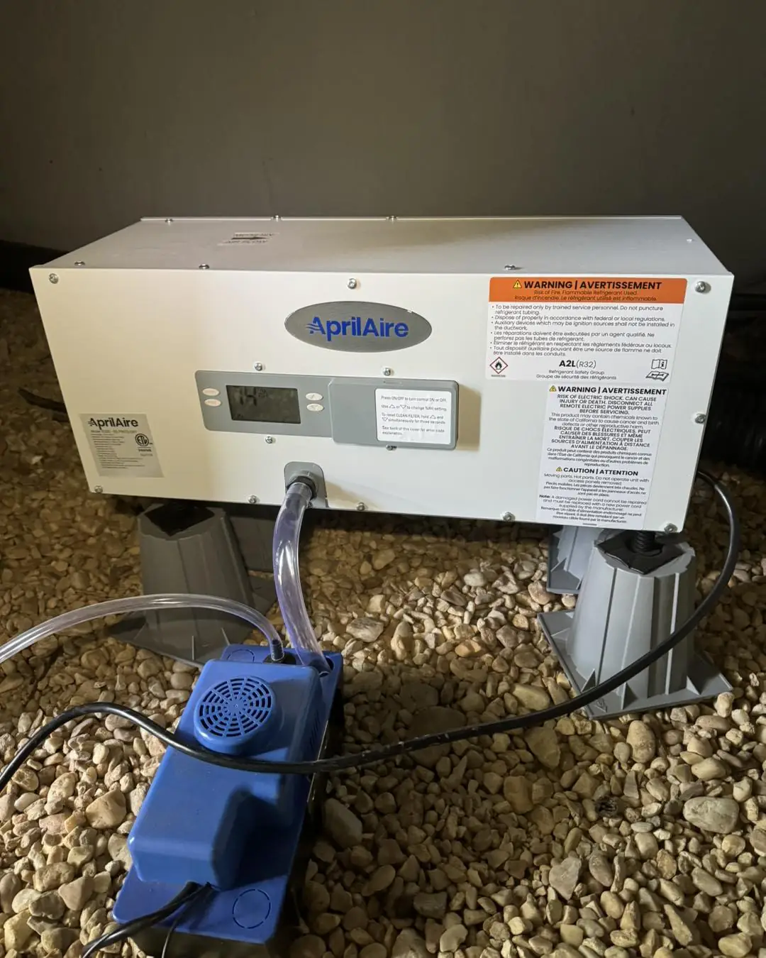 Aprilaire crawl space dehumidifier with condensate pump